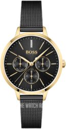 Symphony Gold-Tone and Black Mesh Bracelet Watch - 1502601